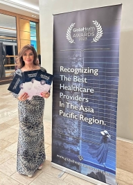 Global Health Asia Pacific Of Medical Aesthetic Clinic Of The year in Asia Pacific 2023, Hair Transplant Clinic Of The Year In Asia Pacific 2023, Pioneer in Haircare noustrv 2023. woman